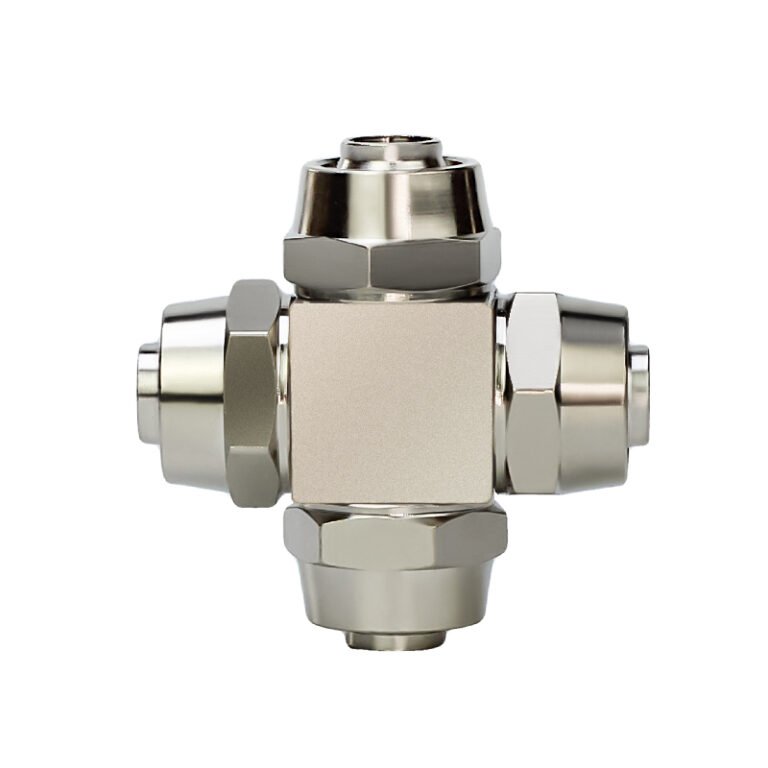 PZA Copper Pneumatic Connector | Precision Threaded Brass Tube Fitting